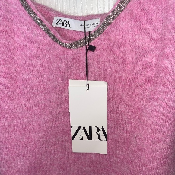 NWT ZARA Bubblegum Pink Blogger Favorite Wool Alpaca Beaded Mini Dress Small - Picture 11 of 11